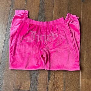 Juicy Couture pink bling velour jogger track pants size small women’s Y2K spell
